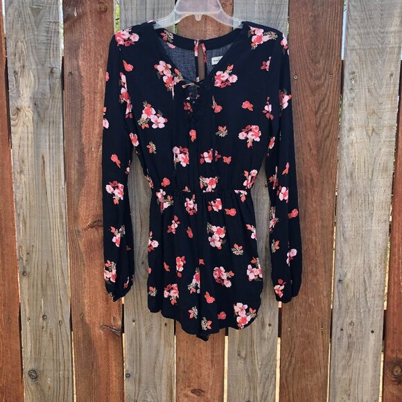 Abercrombie & Fitch floral romper jumpsuit womens Small Boho peasant Y2K - Picture 1 of 5